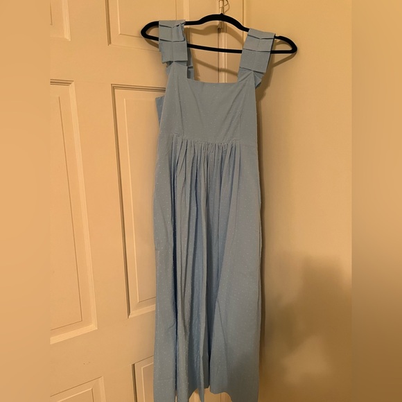 LAKE Lolly Midi Dress in Morning Blue Dotted Swiss - Picture 2 of 5